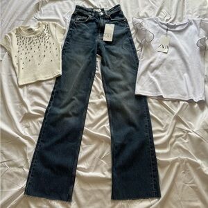 Zara Dark Blue Flare Jeans